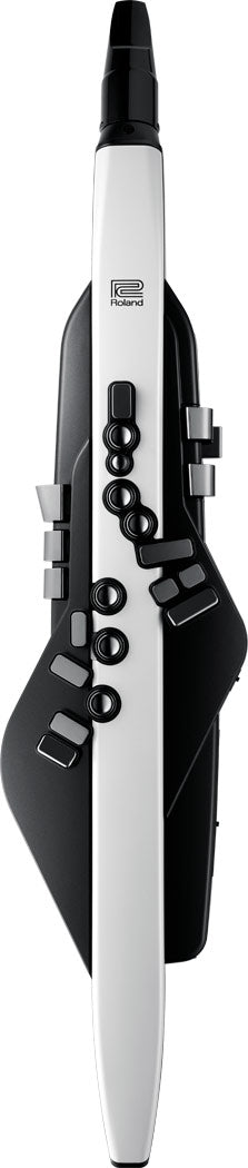Roland Aerophone AE-20 – Vorderseite von oben mit Saxophon-Griffweise und Bedienelementen