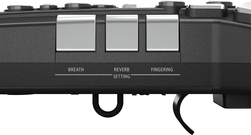 Roland Aerophone GO AE-05 – Detail der Einstelltasten für Breath, Reverb und Fingering