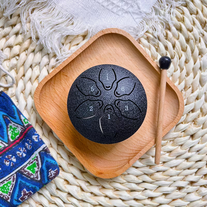Mini tambour à langue en acier basique – Tambour de 3 pouces avec 6 tons pour la méditation et les voyages sonores