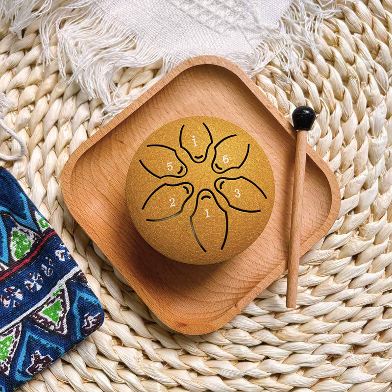 Mini tambour à langue en acier basique – Tambour de 3 pouces avec 6 tons pour la méditation et les voyages sonores