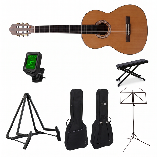Prodipe Primera Konzertgitarre 4/4 Starter-Set mit Tasche & Ständer Set-Bild