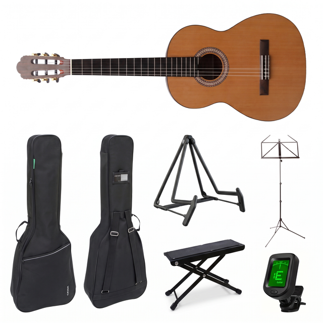 Prodipe Primera Konzertgitarre 7/8 Kinder-Set mit Tasche & Ständer Set-Bild