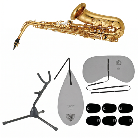 Yamaha YTS-280 Tenorsaxophon-Bundle mit Ständer, Pflegeset & Bissplatten Set-Bild