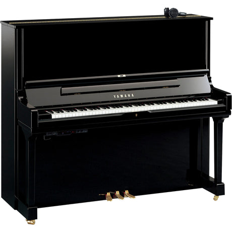 Yamaha YUS3 SH3 Klavier in Schwarz poliert mit Silent-Bedieneinheit und Kopfhörern
