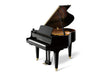 Piano à queue Kawai GL-10 ATX4 noir poli, ferrures en laiton, couvercle ouvert et unité de commande