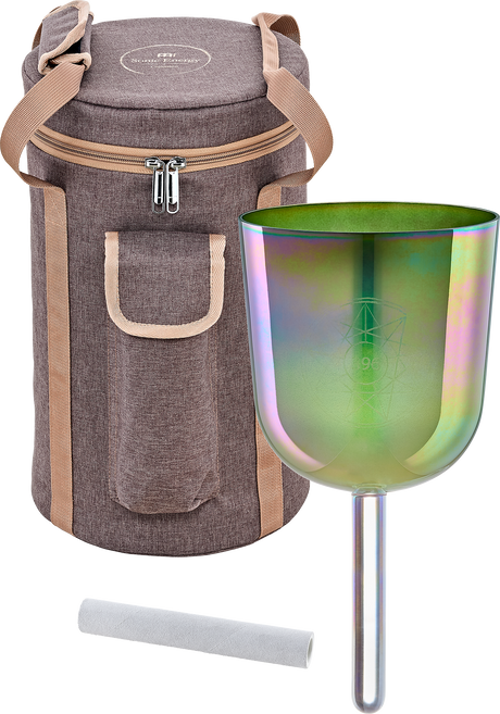 Meinl ESOLCSB396 Essence-Solfeggio-Klangschale in Olivgrün – mit Tasche und Schlägel