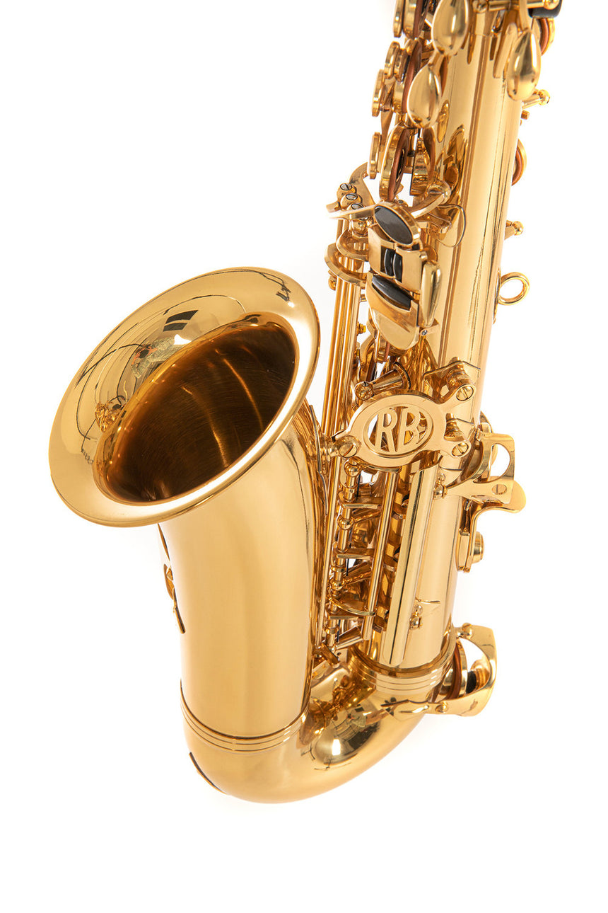 Saxophone alto Roy Benson AS-202 verni doré – détail du pavillon et des clés