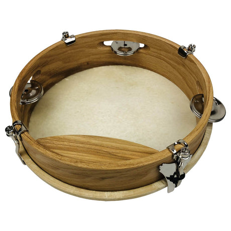 Migma 879/071 tambourine, 20 cm, natural skin and wooden frame – inside and underside with tension screws