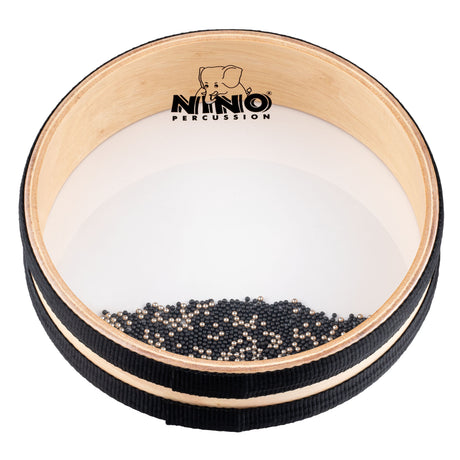 NINO Percussion NINO44 Sea Drum, 8 Zoll, Naturholz – Schrägansicht von Rand und Fell