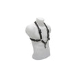 Harnais de saxophone BG S40SH noir pour homme M/L – vue de face en biais sur mannequin