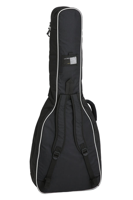GEWA Economy 12 Westerngitarrentasche 212200, Schwarz – Rückansicht mit Rucksackgurten