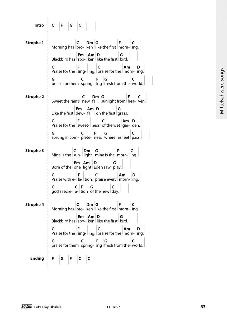 Let's Play Ukulele – Exemple musical Morning Has Broken, page 2