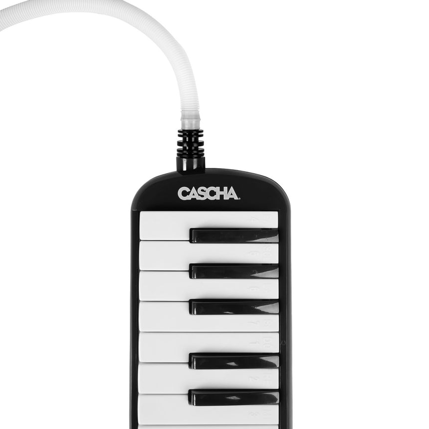 Cascha HH 2061 melodica in black – keyboard and tube connection detail