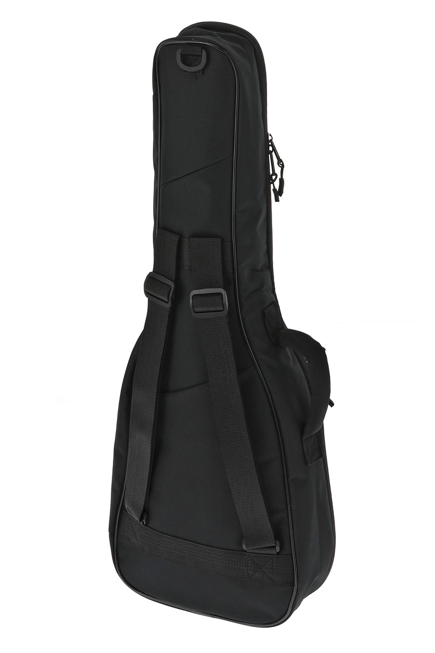 Housse GEWA Basic 5 noire pour guitare classique 1/4–1/8 – vue arrière de trois-quarts, côté droit.