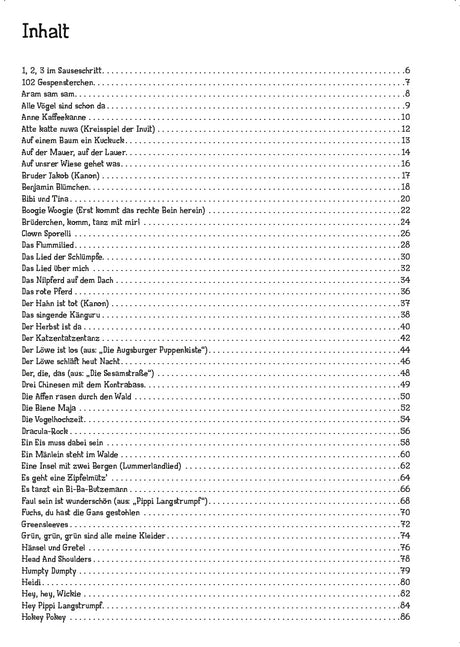 Sommaire du recueil pour ukulélé, chansons 1 à 50 et numéros de page.