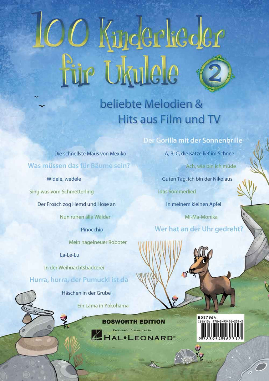 100 chansons pour enfants pour ukulélé, volume 2 BOE7964 – quatrième de couverture
