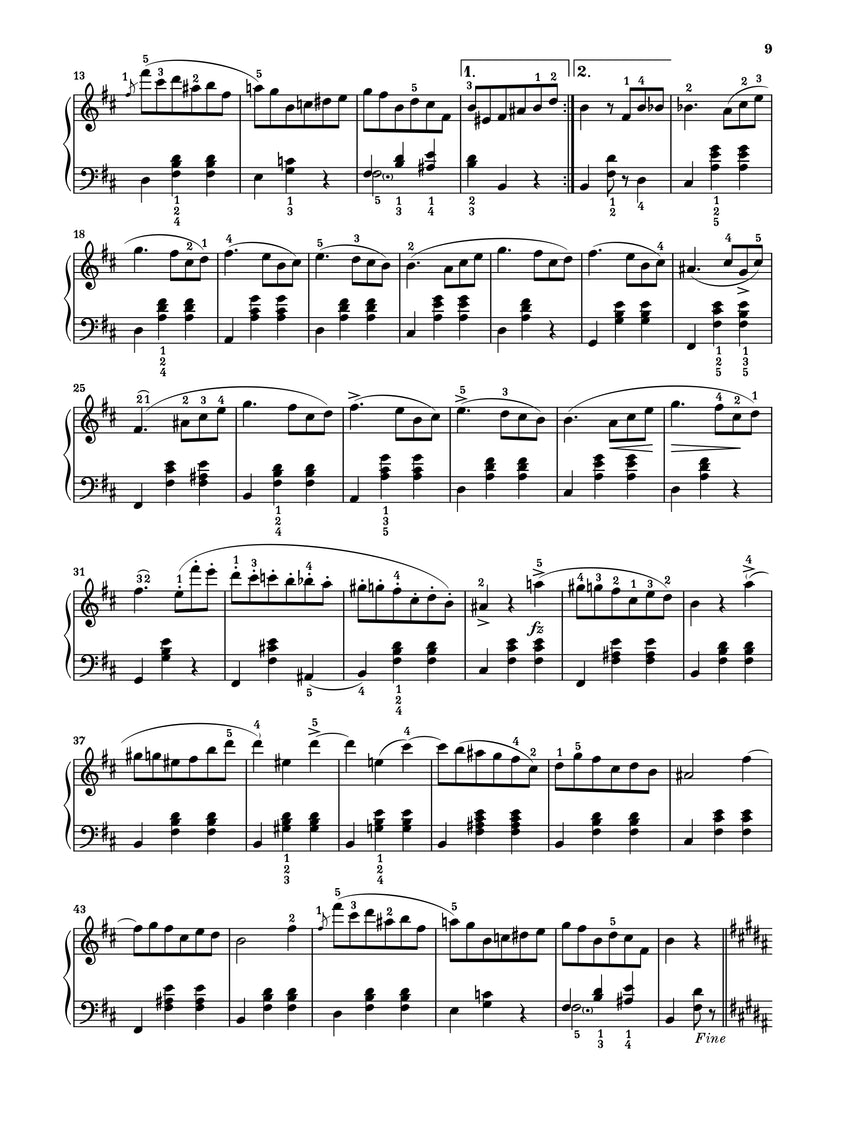 Chopin Am Klavier HN 1810 – Notenseite zum Walzer h-Moll