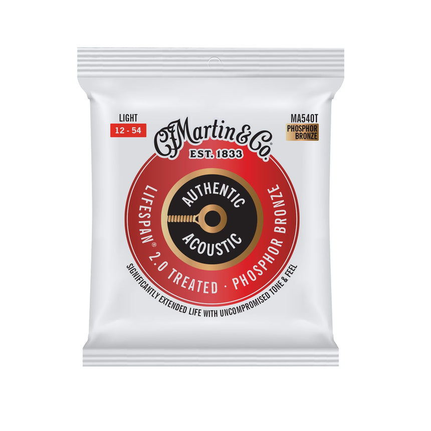 Martin MA540T Lifespan 2.0 Phosphorbronze-Saiten Light 12–54, Vorderseite der Einzelpackung