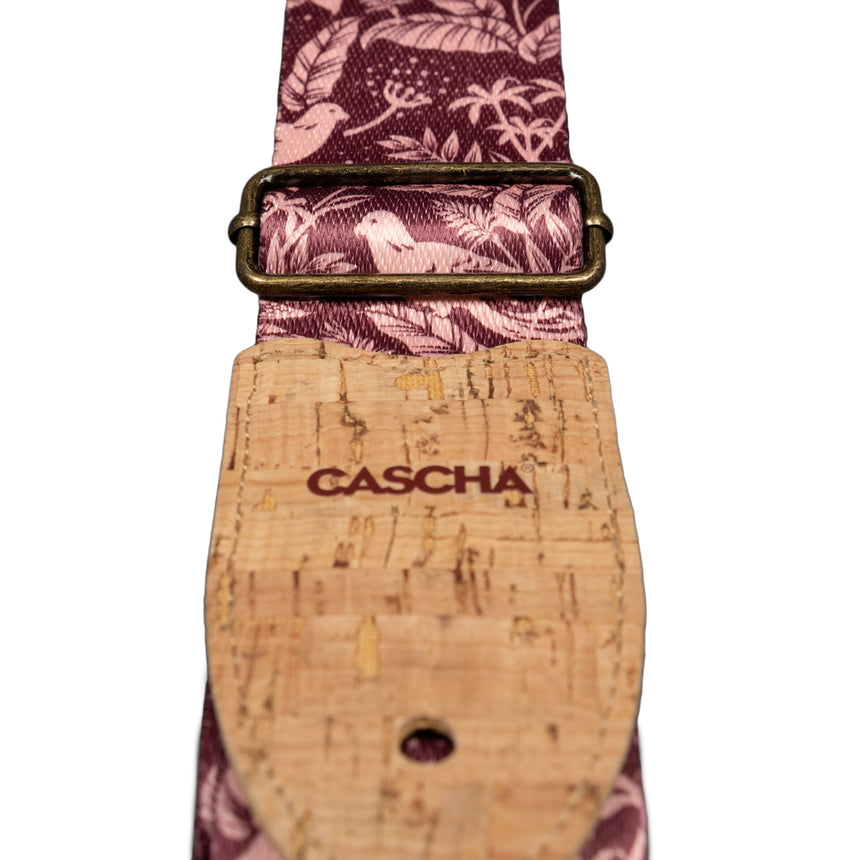 Cascha CGS-VC1, Mauve Birds – extrémité en liège et boucle, gros plan incliné