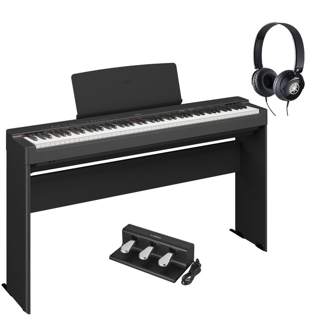Yamaha Stage Piano P-225 Schwarz Bundle mit Ständer, Pedalen und Kopfhörer - Musik-Ebert Gmbh