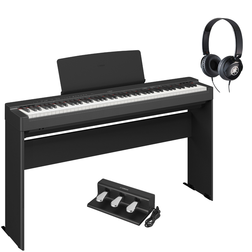 Yamaha Stage Piano P-225 Schwarz Bundle mit Ständer, Pedalen und Kopfhörer - Musik-Ebert Gmbh