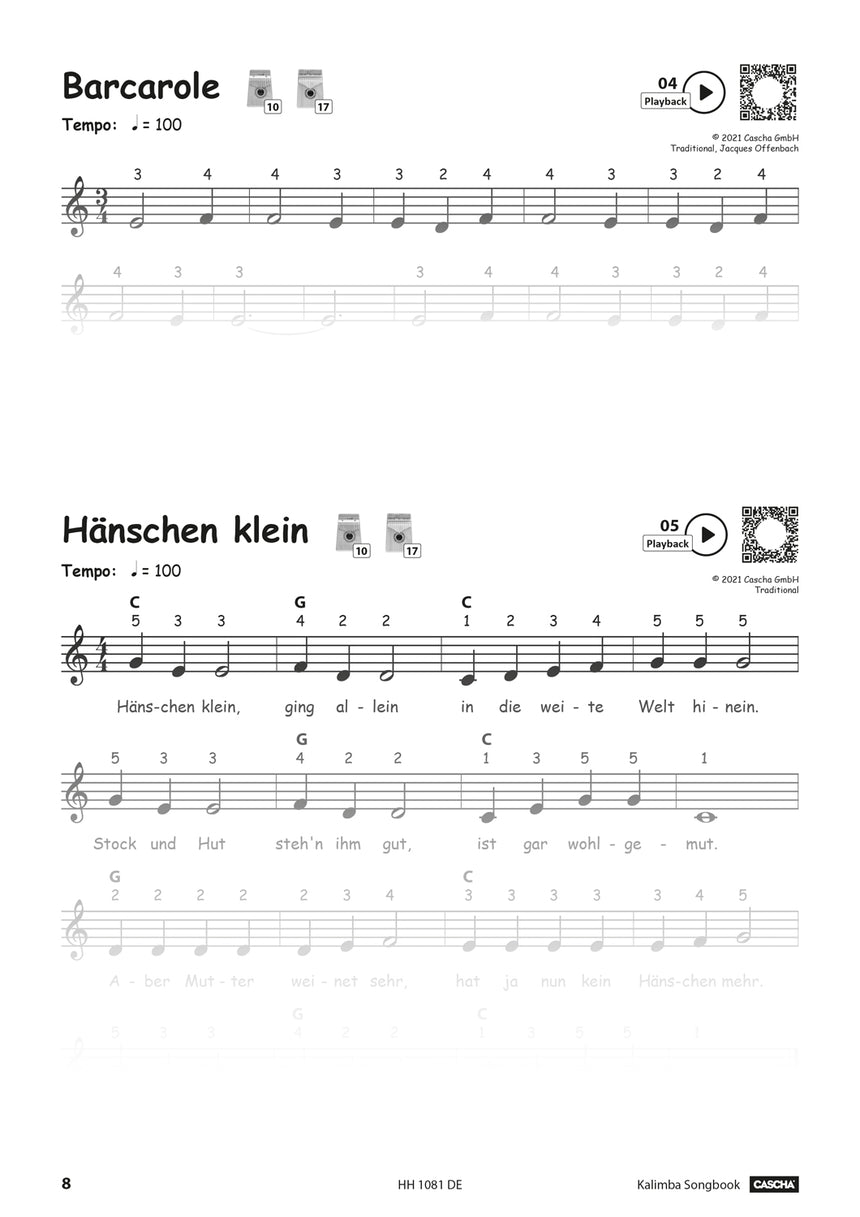 CASCHA HH1081DE, German edition, sheet music sample, page 8