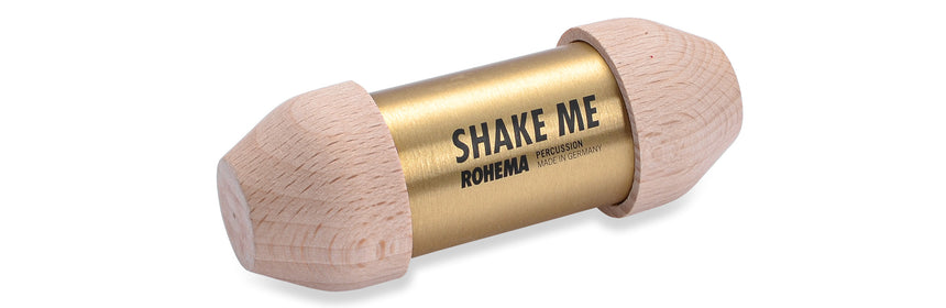 Rohema Shake Me 61625 High shaker with light wooden ends and brass body