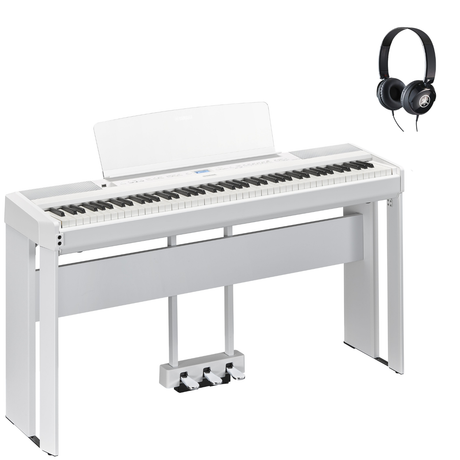 Yamaha P-525 Weiß Bundle mit Ständer, Pedalen und Kopfhörer - Musik-Ebert Gmbh