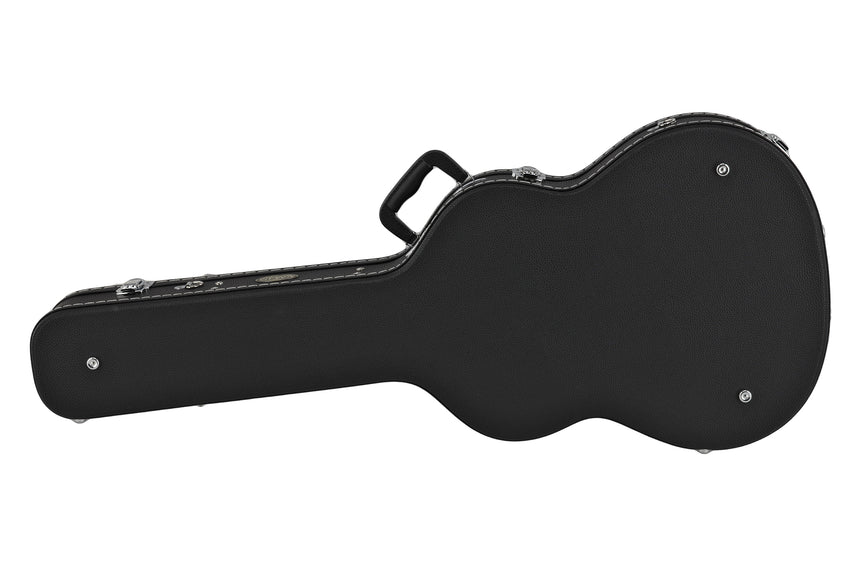 Étui GEWA Arched Top Economy pour guitare classique 523.270, noir – vue du dessous avec pieds de protection