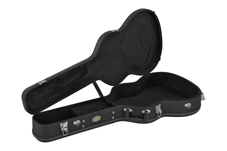 Étui GEWA Arched Top Economy pour guitare classique 523.270, noir – vue intérieure, étui ouvert
