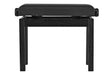 Banquette de piano GEWA F900.540, structure noire mate et assise en similicuir noir – vue de face