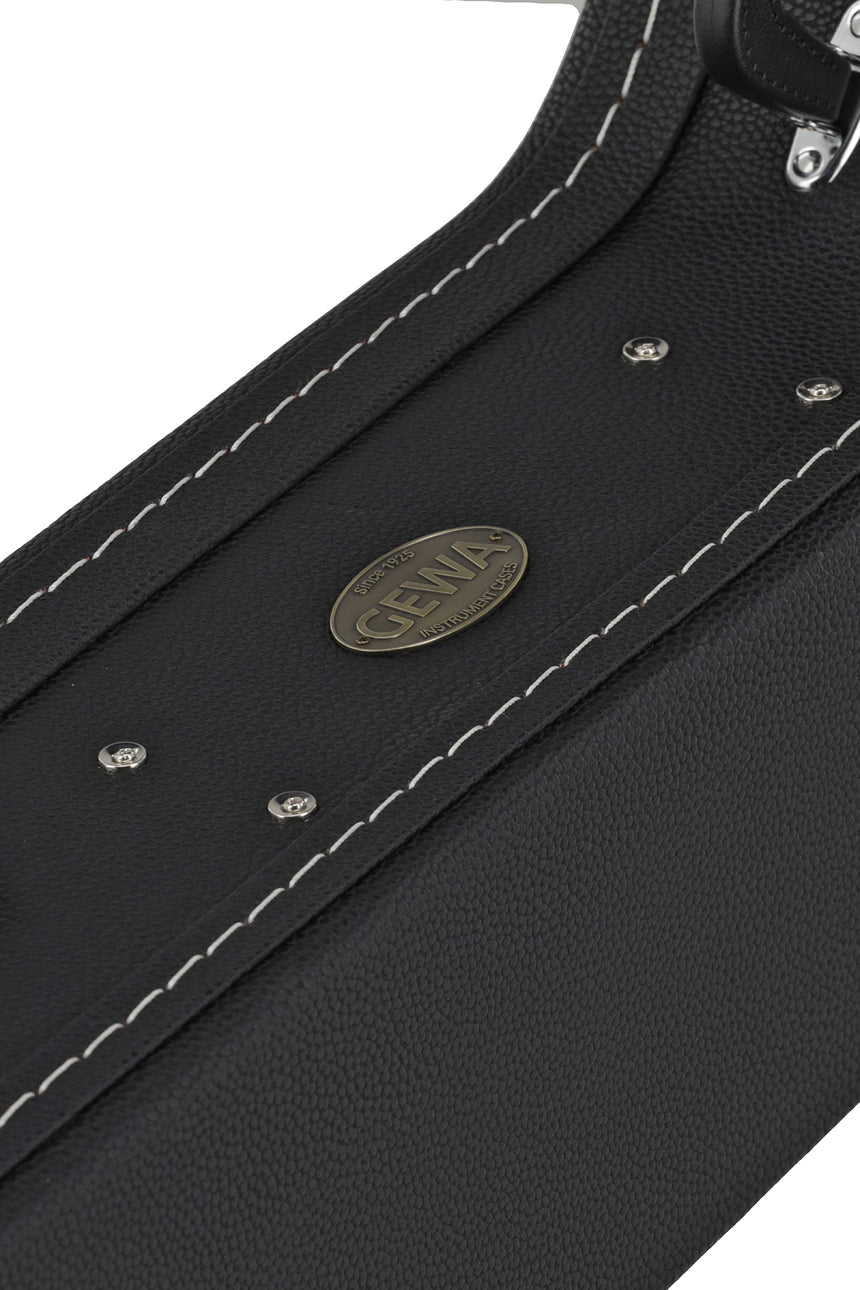 GEWA Flat Top Economy Jumbo-Gitarrenkoffer 523.114, schwarz – Detail des Herstelleremblems