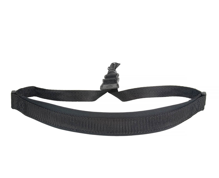 Sangle de saxophone Neotech Wick-It XL, noire, crochet pivotant – vue complète avec crochet pivotant