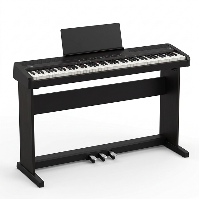 Roland FP-40 pack piano numérique noir avec stand KSF-40 & pédalier KPD-70 – photo du set
