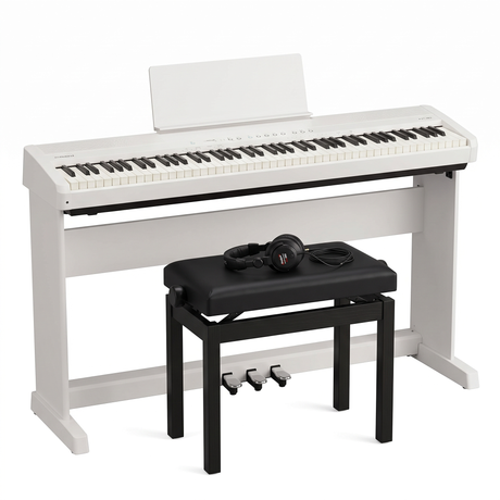 Roland FP-40 Digital Piano Bundle White with Stand, Pedal Unit, Piano Bench & Headphones – set image