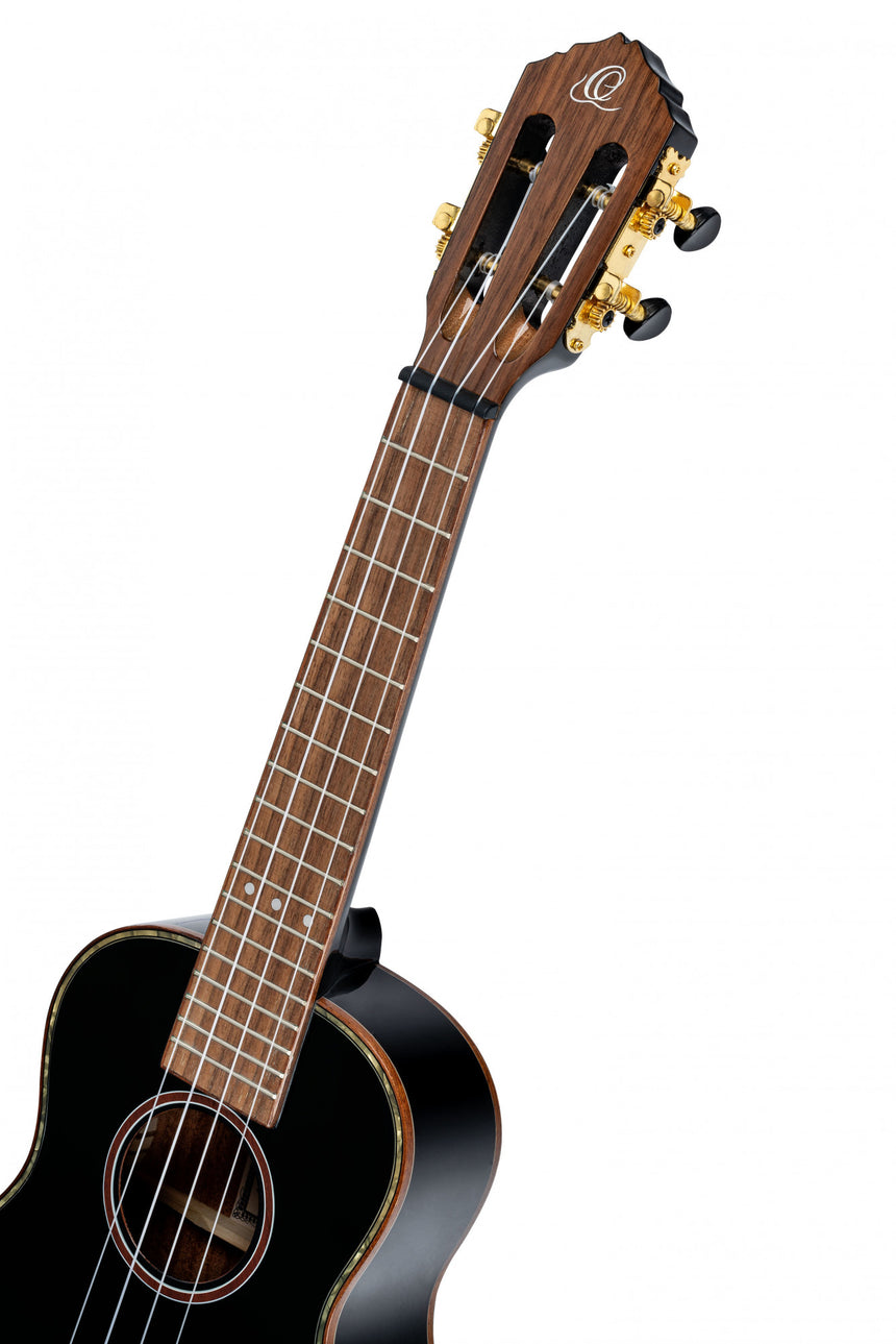 ORTEGA Onyx Series Konzert Ukulele - All Gloss Schwarz + Tasche - Musik-Ebert Gmbh