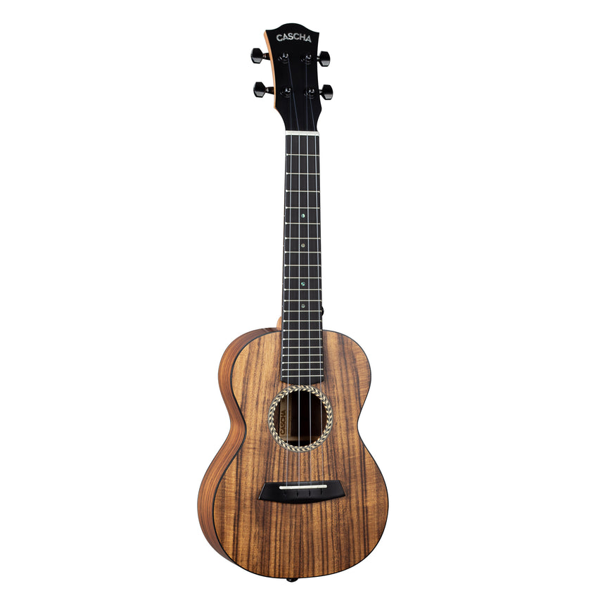 Cascha Solid Top Acacia Konzert Ukulele HH 2348 mit Tasche + 3 Plektren - Musik-Ebert Gmbh