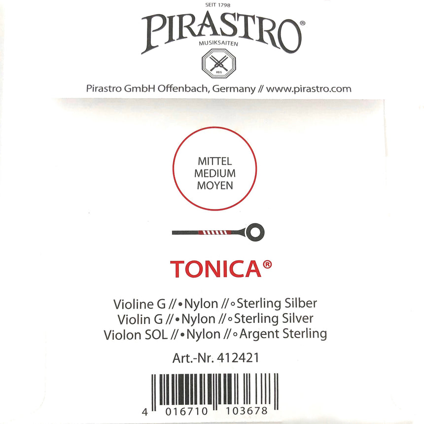 Pirastro Tonica Violin Einzelsaite G mit Kugel 4/4 - Musik-Ebert Gmbh