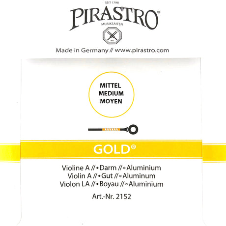 Pirastro Gold Violin Einzelsaite A mit Kugel 4/4 - Musik-Ebert Gmbh