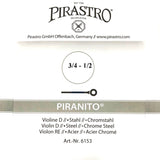 Pirastro Piranito Violin Einzelsaite D mit Kugel 3/4-1/2 - Musik-Ebert Gmbh