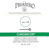 Pirastro Chromcor Violin Einzelsaite G mit Kugel 1/4-1/8 - Musik-Ebert Gmbh