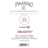 Pirastro Obligato Cello Einzelsaite C mit Kugel Medium 4/4 - Musik-Ebert Gmbh