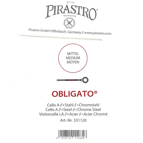 Pirastro Obligato Cello Einzelsaite A mit Kugel 4/4 - Musik-Ebert Gmbh