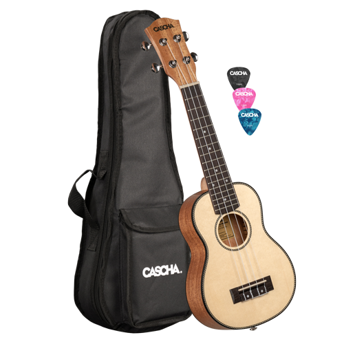 Cascha Sopran Ukulelen Set massive Decke mit Tasche HH2148 - Musik-Ebert Gmbh