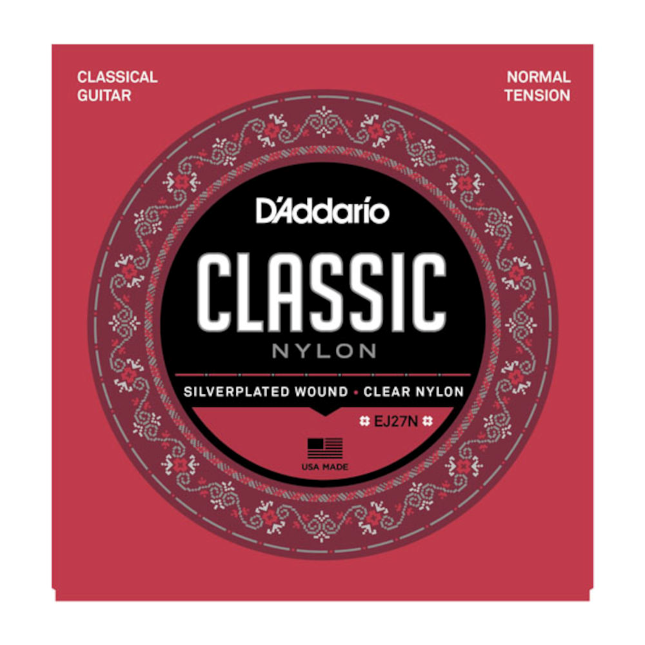 D‘Addario Classic Nylon EJ27N Schüler-Saiten für Klassikgitarre, Nylon, normale Spannung - Musik-Ebert Gmbh